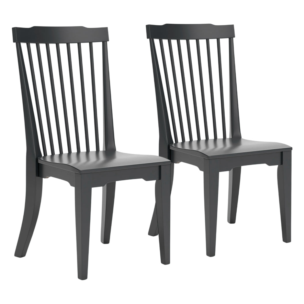 Ensemble de 2 chaises de salle à manger en bois noir - Brenkerton