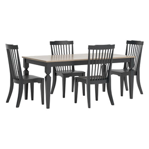Ensemble de salle à manger avec 4 chaises en bois noir - Brenkerton