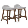 Ensemble de 2 tabourets de bar en bois avec assise rembourrée en tissu - Lyncott