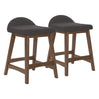 Ensemble de 2 tabourets de bar en bois avec assise rembourrée en tissu - Lyncott
