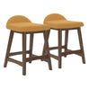 Ensemble de 2 tabourets de bar en bois avec assise rembourrée en tissu - Lyncott