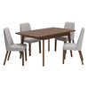 Ensemble de salle à manger avec 4 chaises rembourrées en tissu - Lyncott