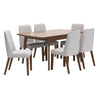 Ensemble de salle à manger avec 6 chaises rembourrées en tissu - Lyncott