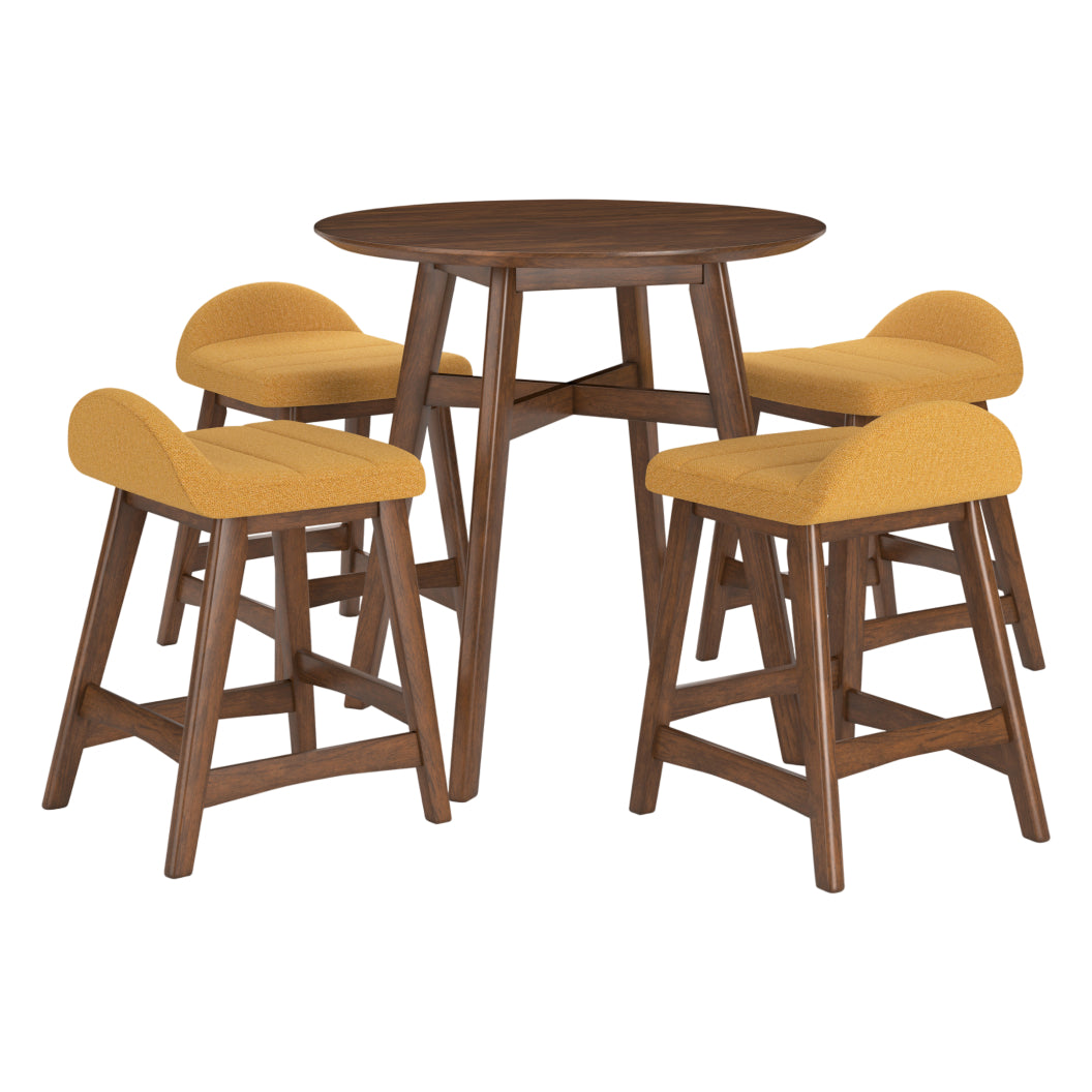 Ensemble de salle à manger style bistro avec 4 tabourets - Lyncott