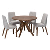 Ensemble de salle à manger avec 4 chaises rembourrées en tissu - Lyncott