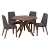 Ensemble de salle à manger avec 4 chaises rembourrées en tissu - Lyncott