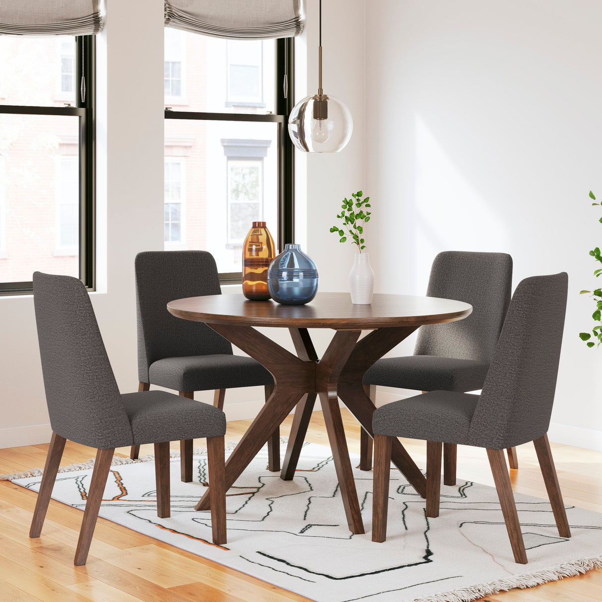 Ensemble de salle à manger en bois avec 4 chaises - Lyncott
