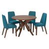 Ensemble de salle à manger avec 4 chaises rembourrées en tissu - Lyncott