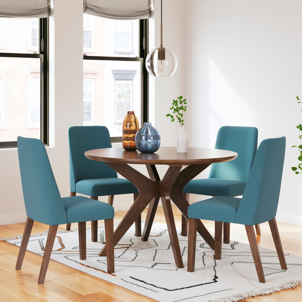 Ensemble de salle à manger en bois avec 4 chaises - Lyncott