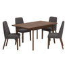Ensemble de salle à manger avec 4 chaises rembourrées en tissu - Lyncott