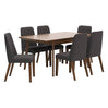 Ensemble de salle à manger avec 6 chaises rembourrées en tissu - Lyncott