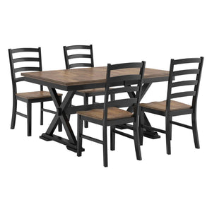 Ensemble de salle à manger avec 4 chaises en bois bicolore - Wildenauer