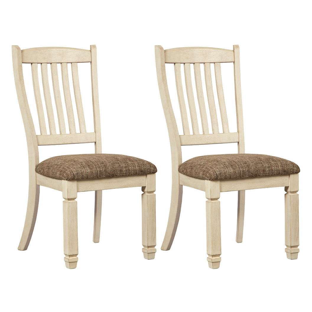 Ensemble de 2 chaises de salle à manger en bois blanc vieilli - Bolanburg