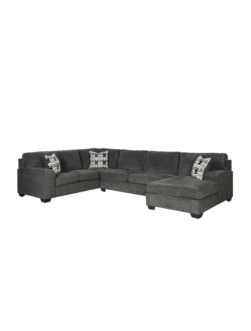 Sectionnel surdimensionné tissu gris foncé
