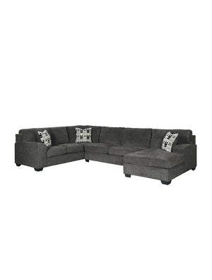 Sectionnel surdimensionné tissu gris foncé