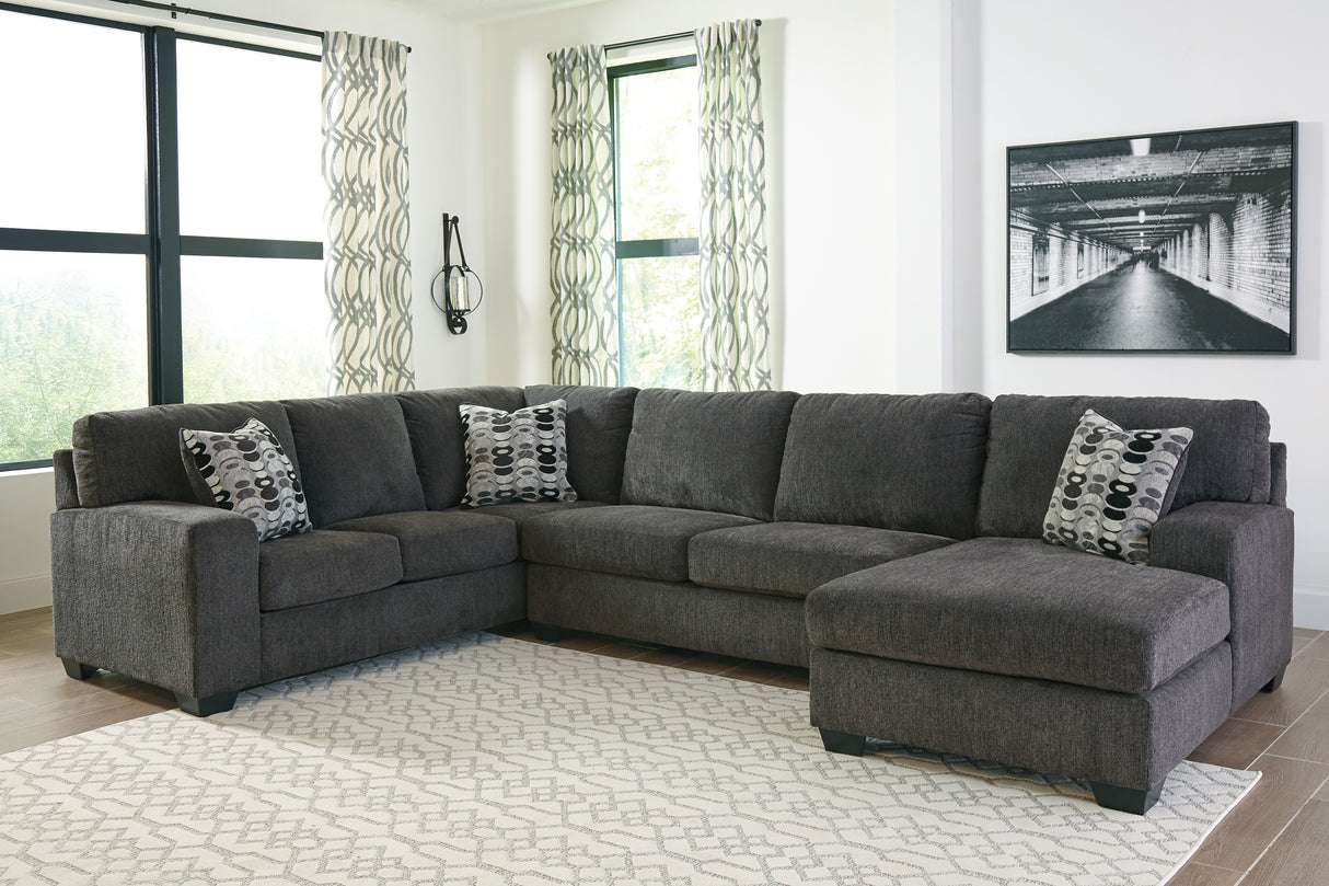 Sectionnel surdimensionné tissu gris foncé