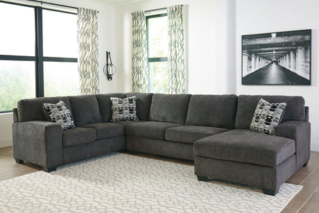 Sectionnel surdimensionné tissu gris foncé
