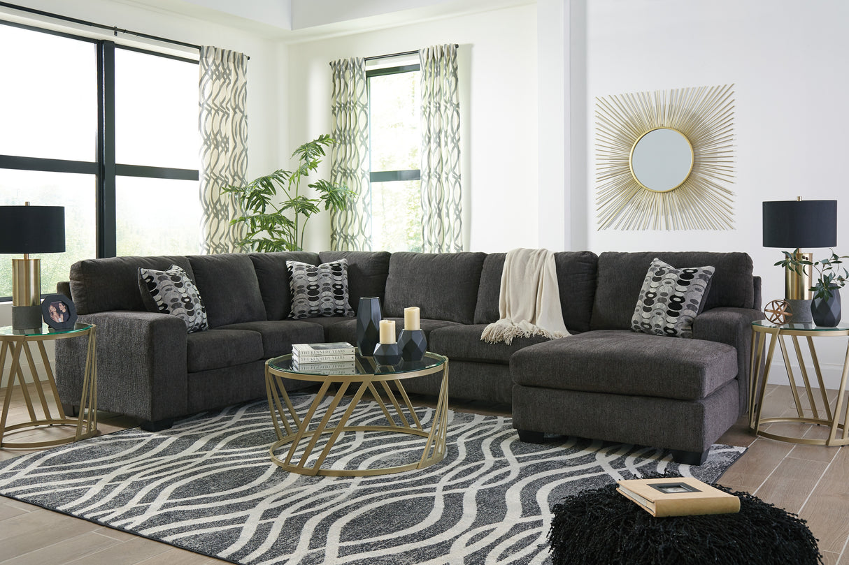 Sectionnel surdimensionné tissu gris foncé