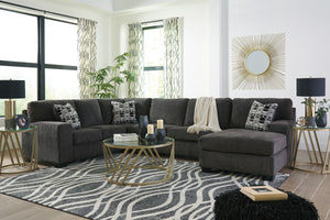 Sectionnel surdimensionné tissu gris foncé