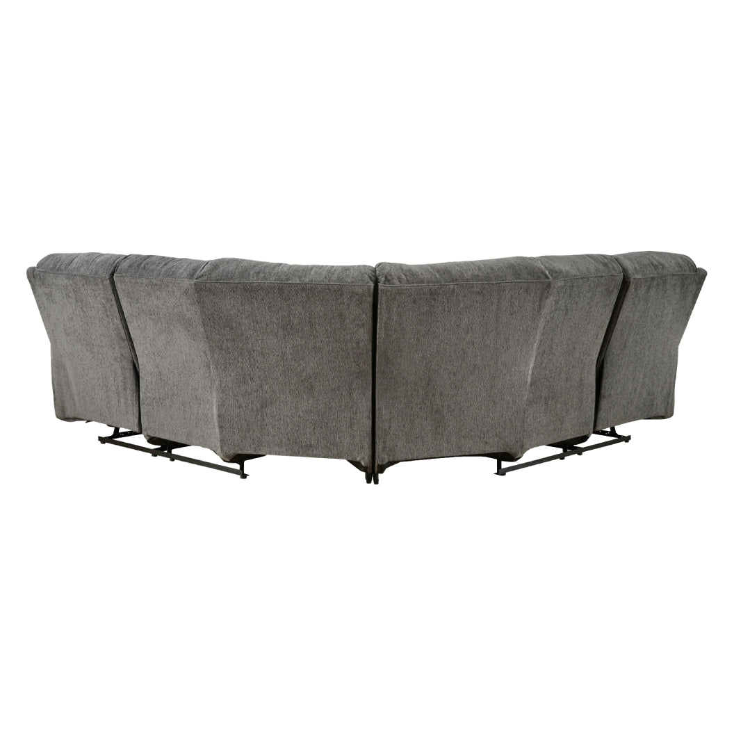 Sectionnel 2 pièces inclinable en tissu gris étain - Museum
