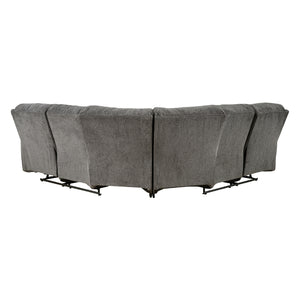 Sectionnel 2 pièces inclinable en tissu gris étain - Museum