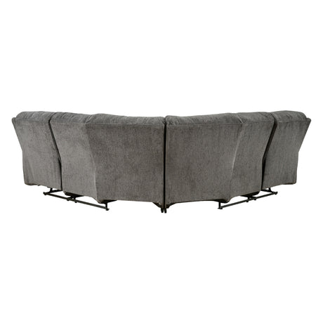 Sectionnel 2 pièces inclinable en tissu gris étain - Museum