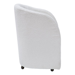 Ensemble de 2 chaises de salle à manger rembourrées en tissu bouclé ivoire - Rowanbeck