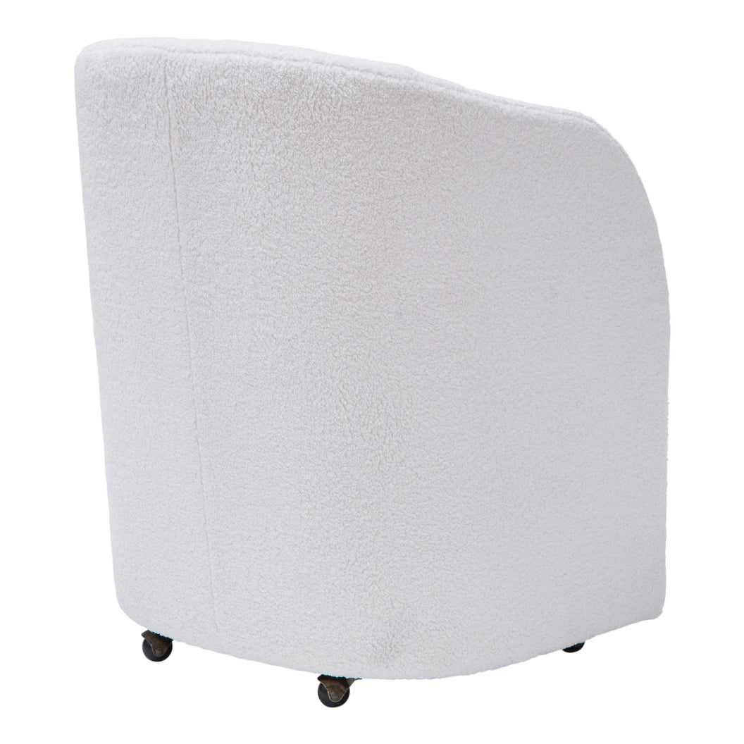 Ensemble de 2 chaises de salle à manger rembourrées en tissu bouclé ivoire - Rowanbeck