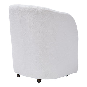 Ensemble de 2 chaises de salle à manger rembourrées en tissu bouclé ivoire - Rowanbeck