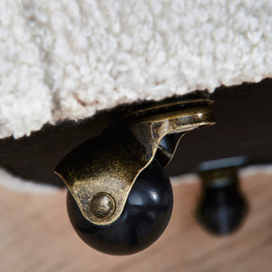 Ensemble de 2 chaises de salle à manger rembourrées en tissu bouclé ivoire - Rowanbeck