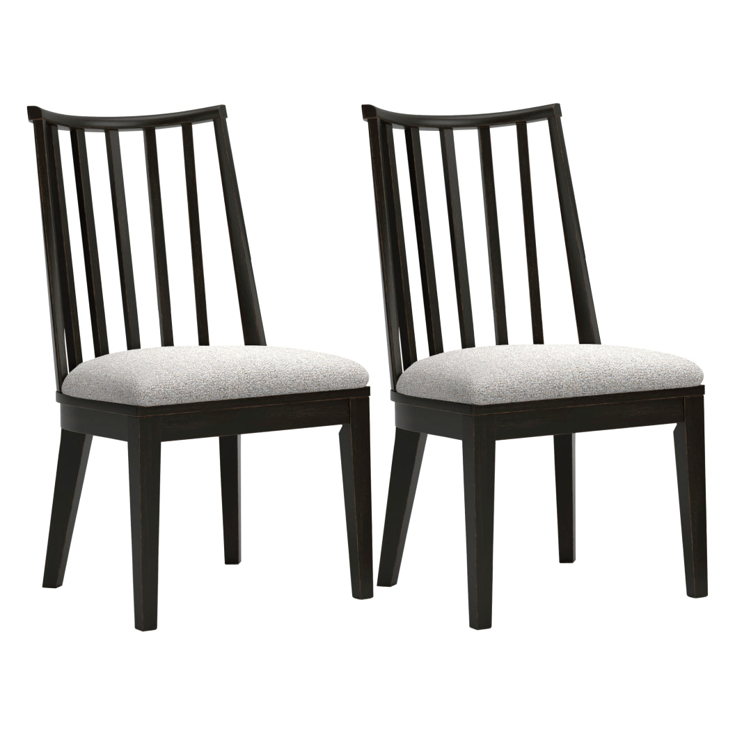 Ensemble de 2 chaises de salle à manger en bois noir - Galliden