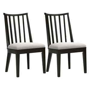Ensemble de 2 chaises de salle à manger en bois noir - Galliden