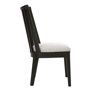 Ensemble de 2 chaises de salle à manger en bois noir - Galliden