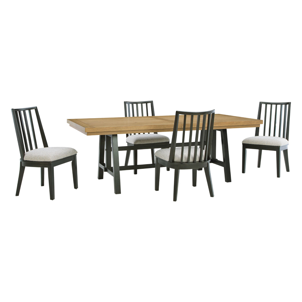 Ensemble de salle à manger en bois et métal avec 4 chaises - Galliden