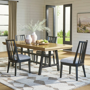 Ensemble de salle à manger en bois et métal avec 4 chaises - Galliden
