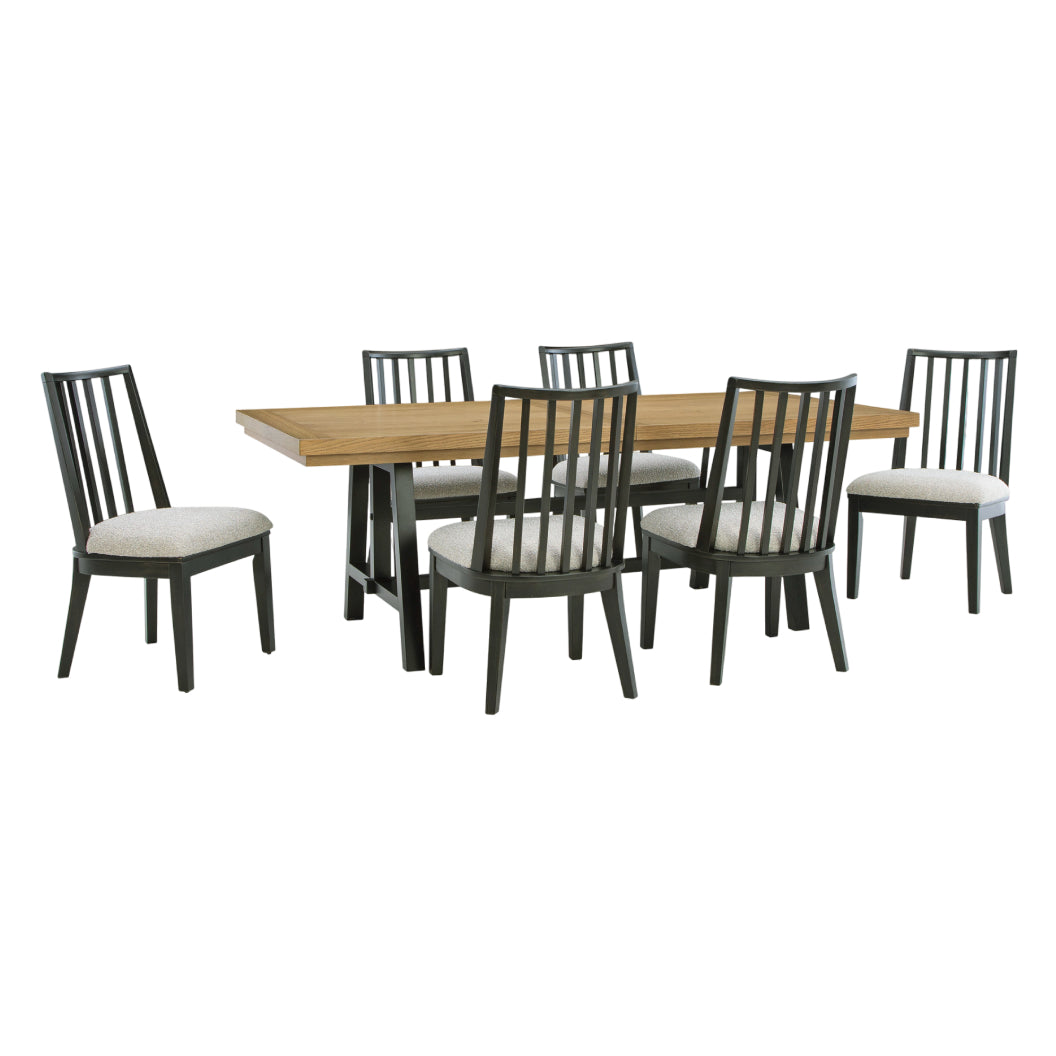 Ensemble de salle à manger en bois et métal avec 6 chaises - Galliden
