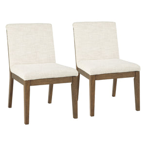 Ensemble de 2 chaises de salle à manger rembourrées en tissu beige - Baskinger