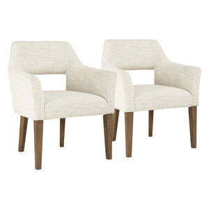 Ensemble de 2 chaises de salle à manger rembourrées en tissu beige - Baskinger