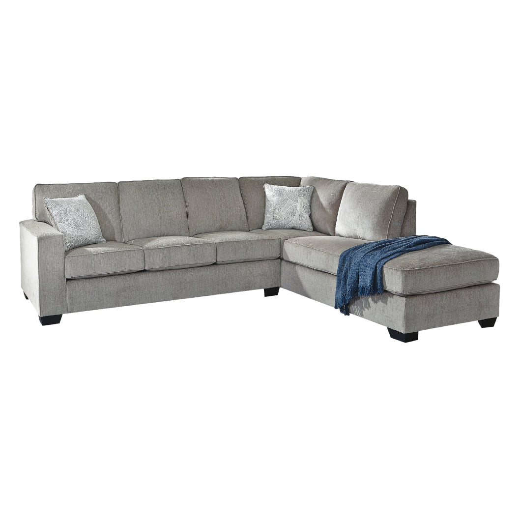 Sofa-lit chaise longue en tissu gris pâle avec matelas mousse mémoire - Altari
