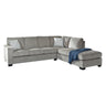 Sofa-lit chaise longue en tissu gris pâle avec matelas mousse mémoire - Altari