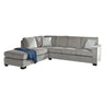 Sofa-lit chaise longue en tissu gris pâle avec matelas mousse mémoire - Altari