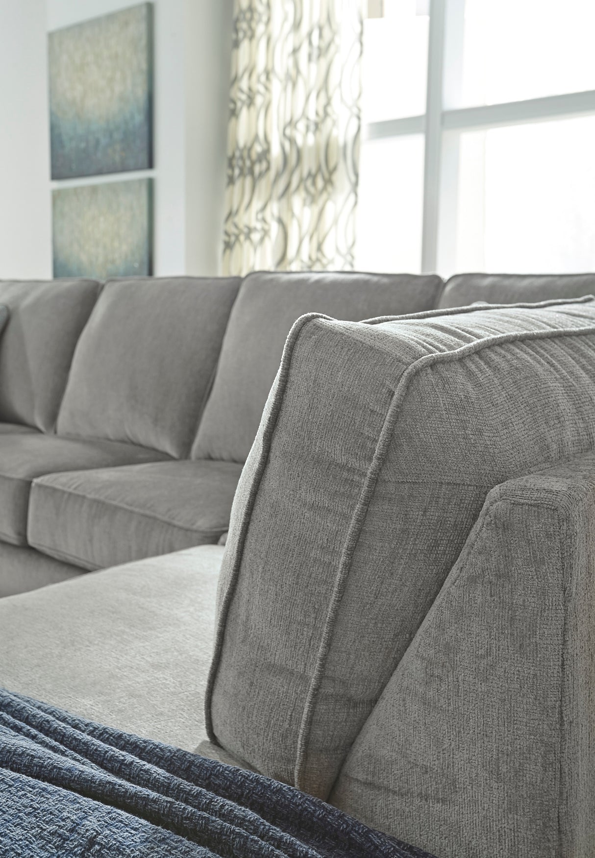 Sofa-lit beige en tissu avec chaise longue gauche - Altari