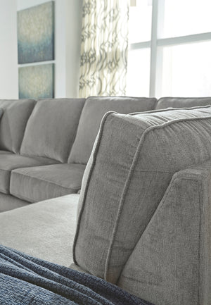 Sofa-lit beige en tissu avec chaise longue gauche - Altari
