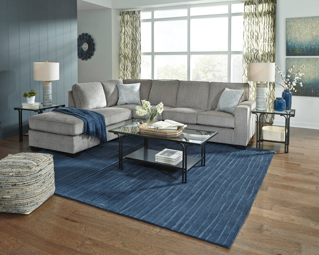 Sofa-lit beige en tissu avec chaise longue gauche - Altari