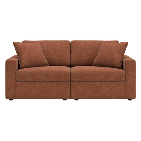 Causeuse en tissu brun avec coussins - Modmax
