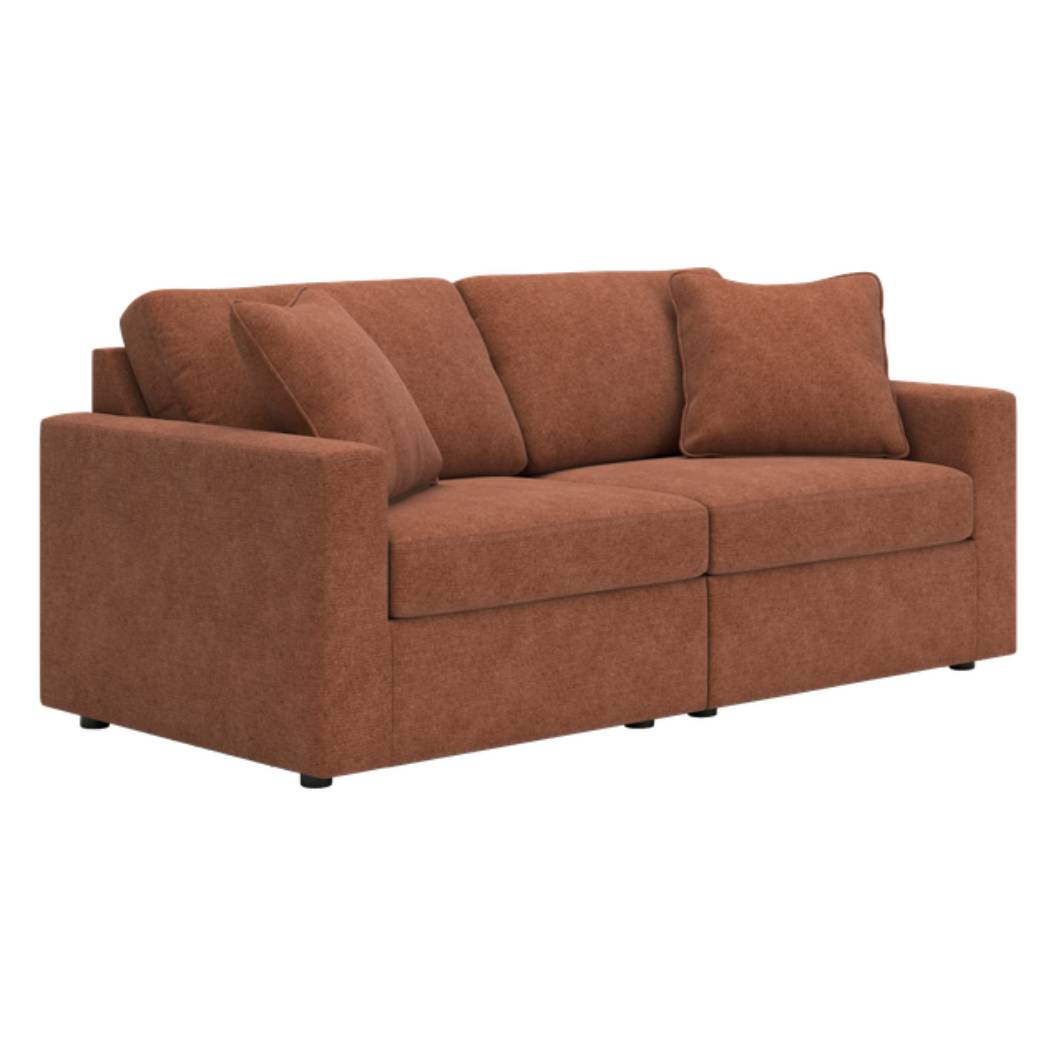 Causeuse en tissu brune avec coussins - Modmax