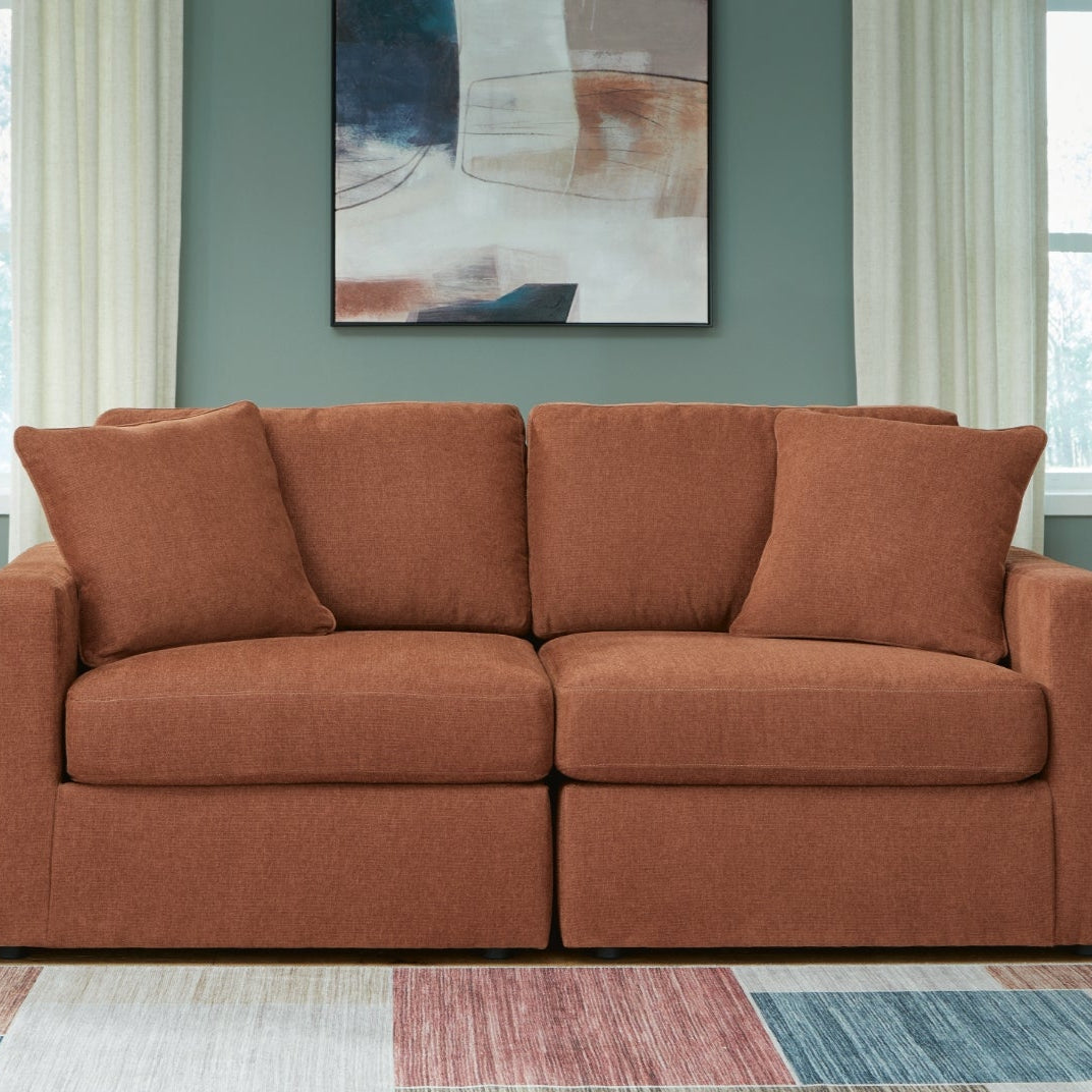 Causeuse en tissu brune avec coussins - Modmax