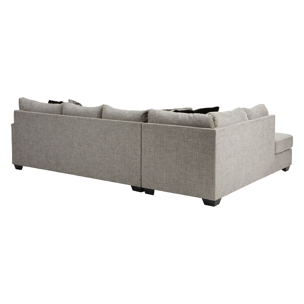 Sectionnel 2 pièces en tissu gris pâle avec chaise longue - Megginson