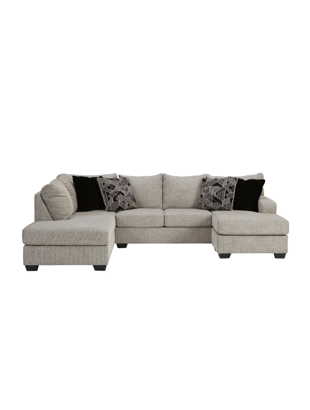 Sectionnel surdimensionné tissu gris Megginson