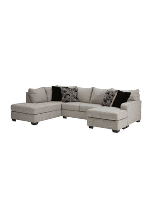 Sectionnel surdimensionné tissu gris Megginson